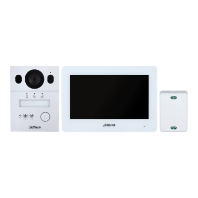 Kit de Videoportero a 2 hilos (Monitor + Placa exterior + Controlador a 2 hilos ) Montaje Empotrado DHI-KTX01(F) DAHUA