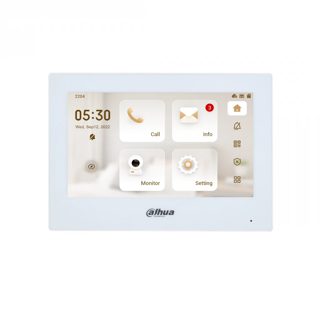 MONITOR VIDEO PORTERO DAHUA SIP. WI-FI. RJ-45 POE. 7 PULG. DHI-VTH2621GW-WP.