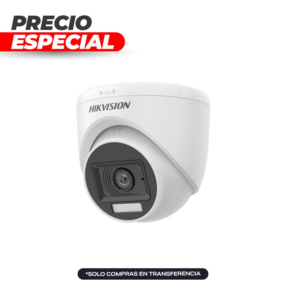 Cámara domo TVI 3K Smart Dual Light 20m Audio DS-2CE76K0T-LPFS 2.8mm Hikvision
