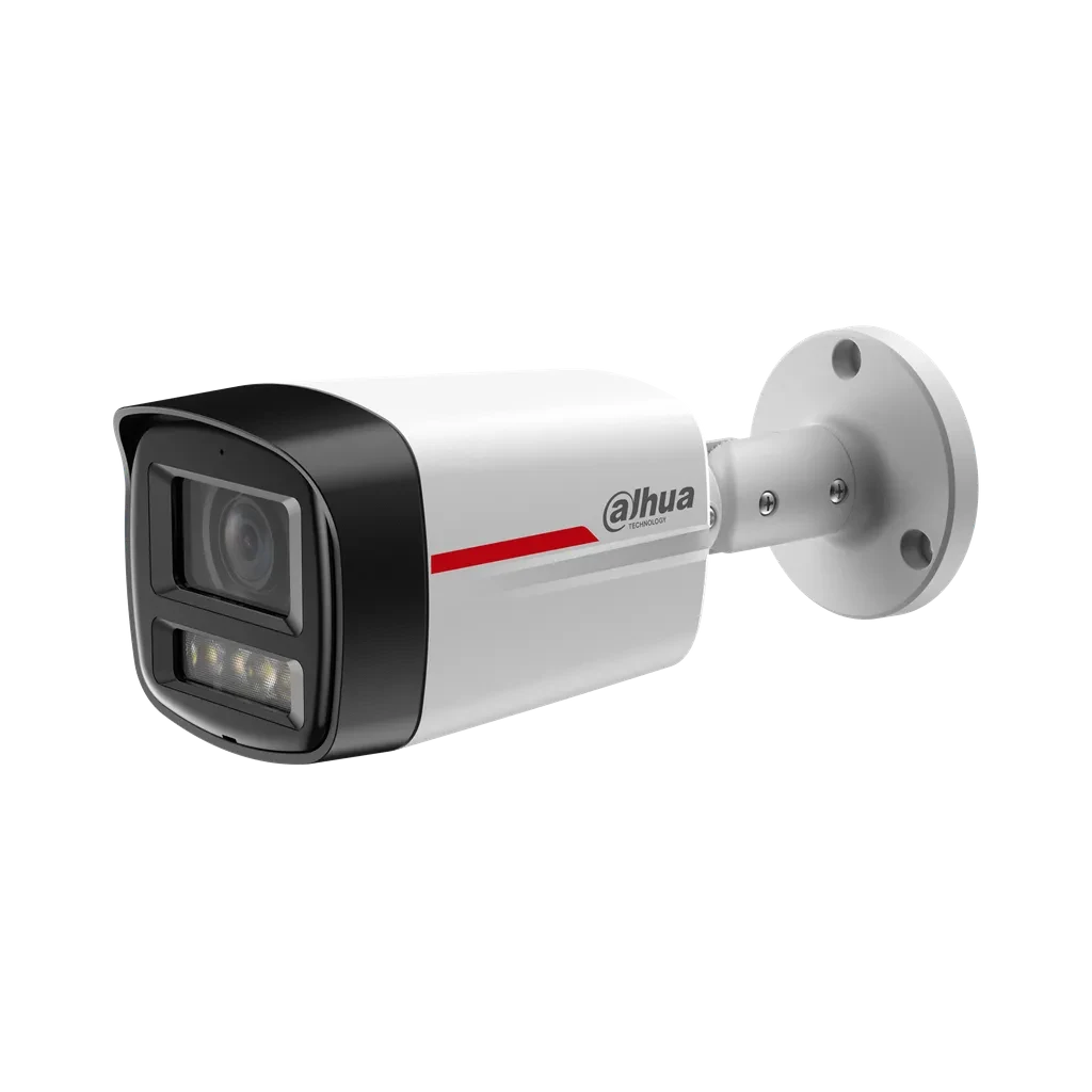 DH-IPC-HFW2449TLP-S-LED-0280B-PRO. Cámara IP Dahua tipo bullet 4MP lente fijo de 2.8mm tecnología Wizcolor iluminación máxima de 50m protección IP67 con protección perimetral.