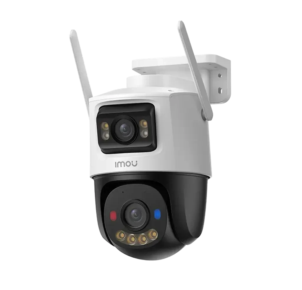 IPC-S7XEN-6M0WED. Cámara Imou Cruiser Dual 2 de 6MP exterior tipo PT lente fijo de 3MP y lente PT de 3MP iluminación máxima de hasta 30m.